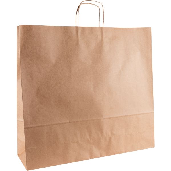 Carton de 100 sacs kraft brun 40+16x45 cm poignées torsadées, N.C — COURRIER ET EXPEDITION