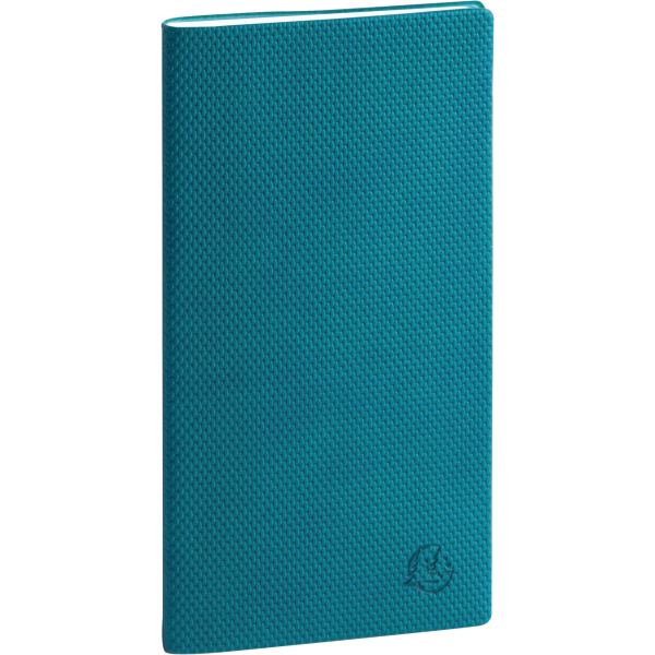 Agenda semainier Canvas 9x17,5cm Bleu canard, N.C — CAHIERS ET DERIVES DE PAPIER