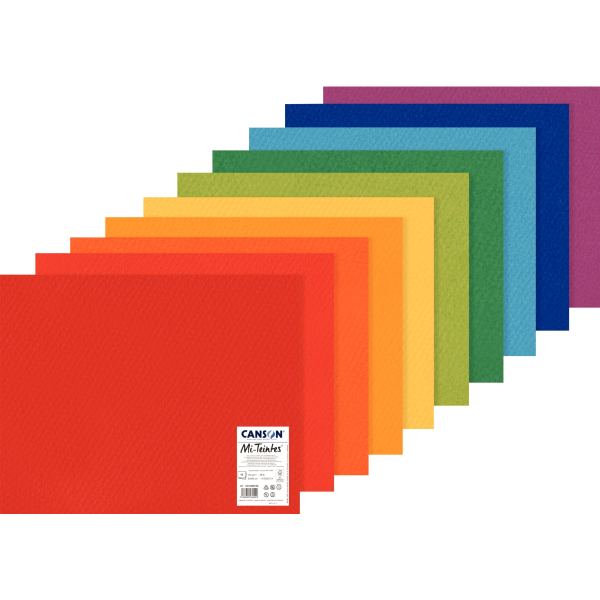 CANSON Papier dessin Mi-Teintes, 500 x 650 mm, assorti — Supports de dessin
