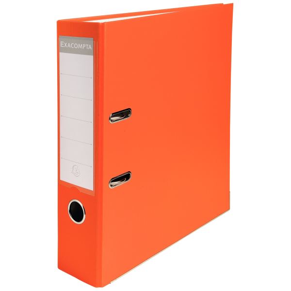 Classeur à levier pour format A4, dos 8 cm, orange, N.C — CLASSEMENT