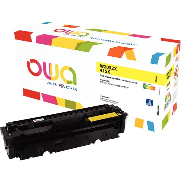 OWA cartouche laser jaune haute capacité remanufacturée compatible HP 415X (W2032X) — CONSOMMABLES INFORMATIQUES