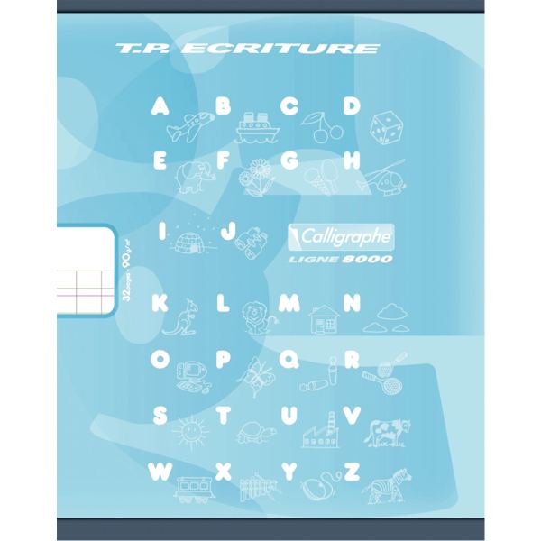 Cahier Clairefontaine Maternelle Couverture Carte Offset 17x22 cm 32 Pages 16 Double Ligne 3mm/16 Unies 90g Bleu — CAHIERS…