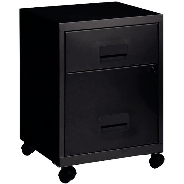 Caisson mobile 2 tiroirs noir, N.C — MOBILIER