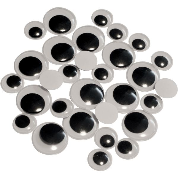 Sachet de 30 yeux maxi noirs, diamètres : 20 et 30 mm, N.C — TRAVAUX MANUELS