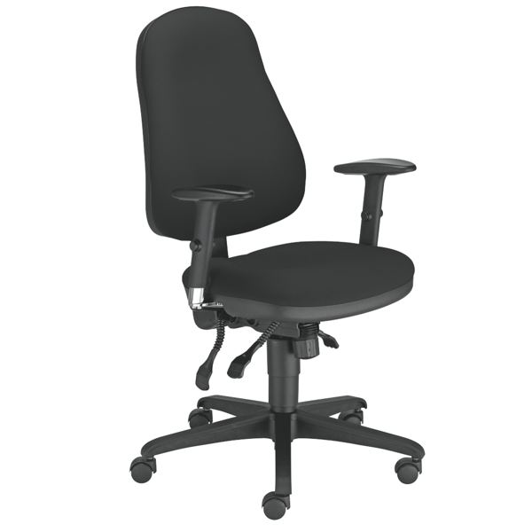 Siège opérateur Offix noir + 1 paire d'accoudoirs, N.C — MOBILIER
