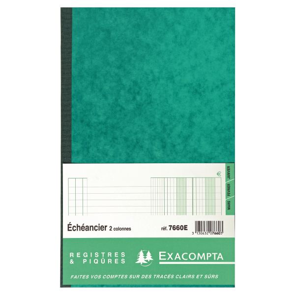 EXACOMPTA Piqûre "Echéancier", 320 x 195 mm vertical — Livres de comptes