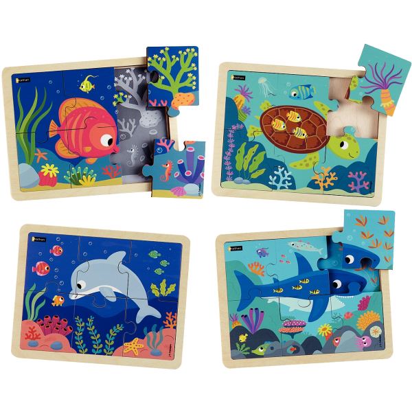 Lot de 4 puzzles, les animaux de la mer, N.C — JEUX
