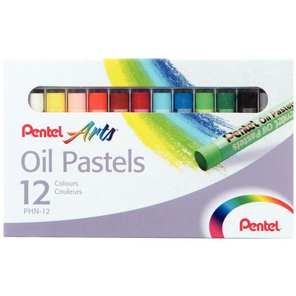 PentelArts Pastels à huile PHN 4, étui en plastique de 12 — Craies & fusains