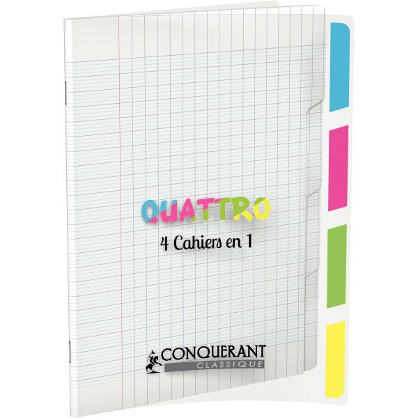 CONQUERANT CLASSIQUE Cahier "QUATTRO", 170 x 220 mm, seyès — Cahiers francais