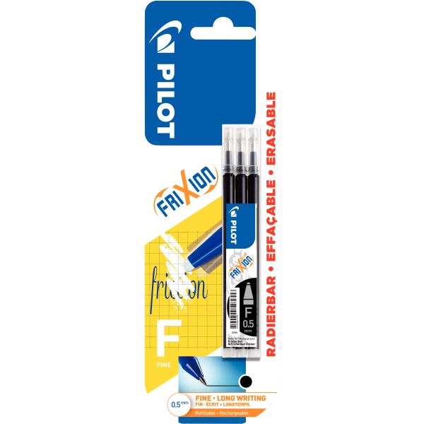 Blister de 3 recharges Frixion pointe fine bleues — ECRIRE ET CORRIGER