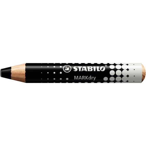 STABILO Crayon marqueur MARKdry, noir — Marqueurs tableau blanc & chevalet