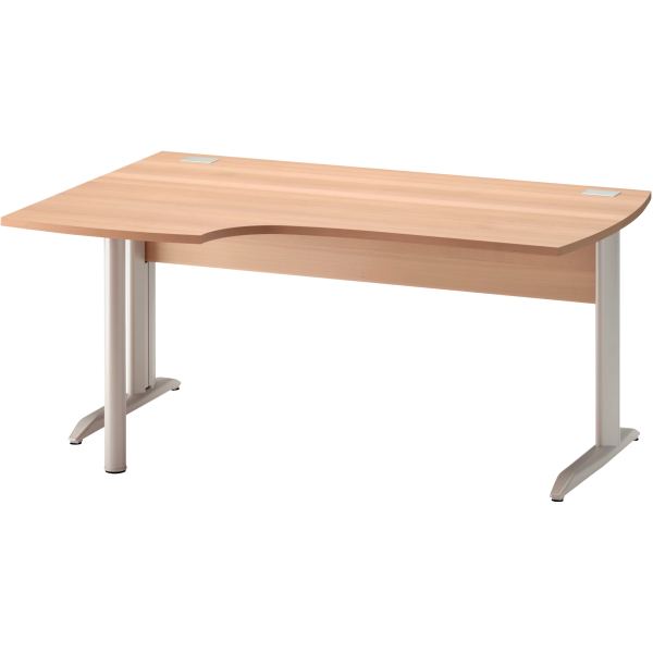 Plan compact 90° gauche pieds métal Jazz+ Hêtre, N.C — MOBILIER