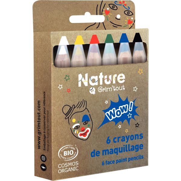 Set de 6 crayons de maquillage Bio assortis, GRIM'TOUT — TRAVAUX MANUELS