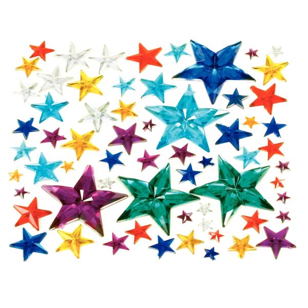 Sachet de 350 pierres décoratives en plastique à coller forme étoiles assorties, Folia — Accessoires de bricolage