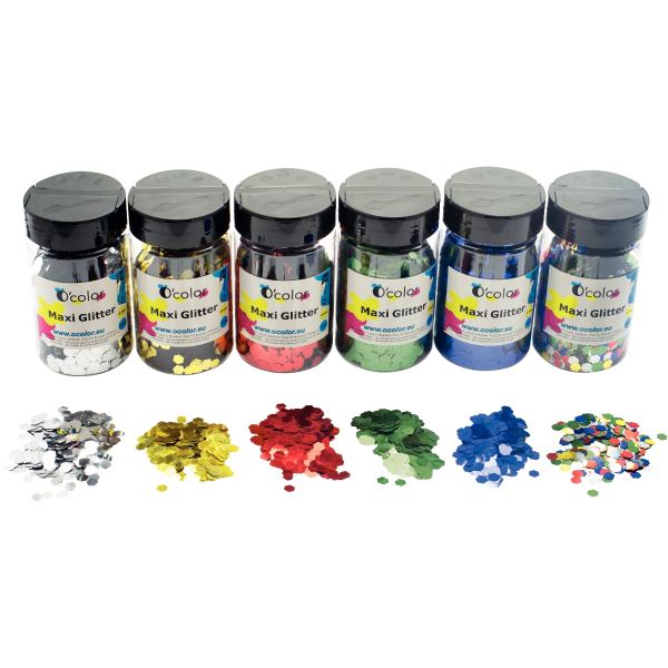 Pack de 6 x 150 grammes de paillettes jumbo 6mm, N.C — TRAVAUX MANUELS