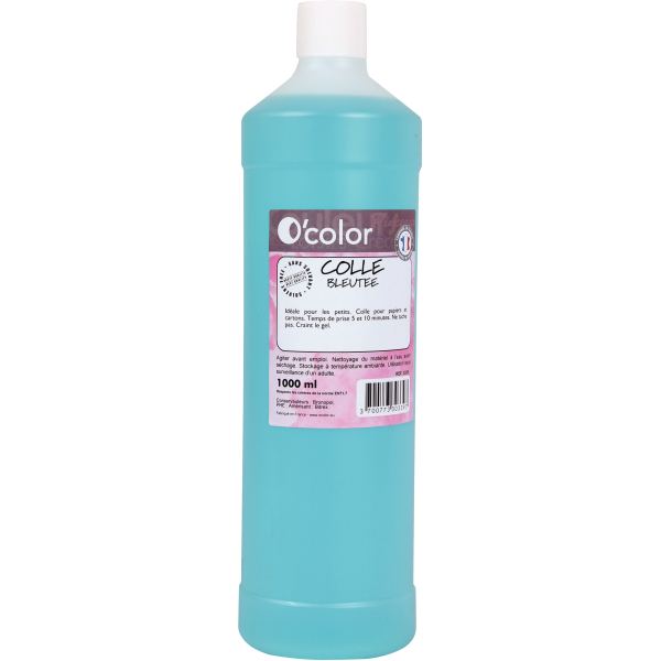 Flacon de colle 1L bleutée, O'COLOR — PETIT MATERIEL BUREAU ET ECOLE