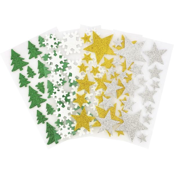 Lot de 80 décorations pailletées adhésives thème Noël, N.C — TRAVAUX MANUELS