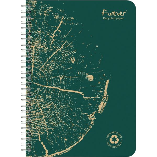 Cahier à reliure intégrale 120 pages FOREVER, format A4, lig — CAHIERS ET DERIVES DE PAPIER
