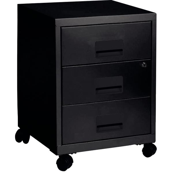 Caisson mobile 3 tiroirs noir, N.C — MOBILIER