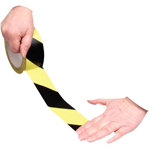 Rouleau adhésif de signalisation noir/jaune 33 mx50 mm, N.C — COURRIER ET EXPEDITION