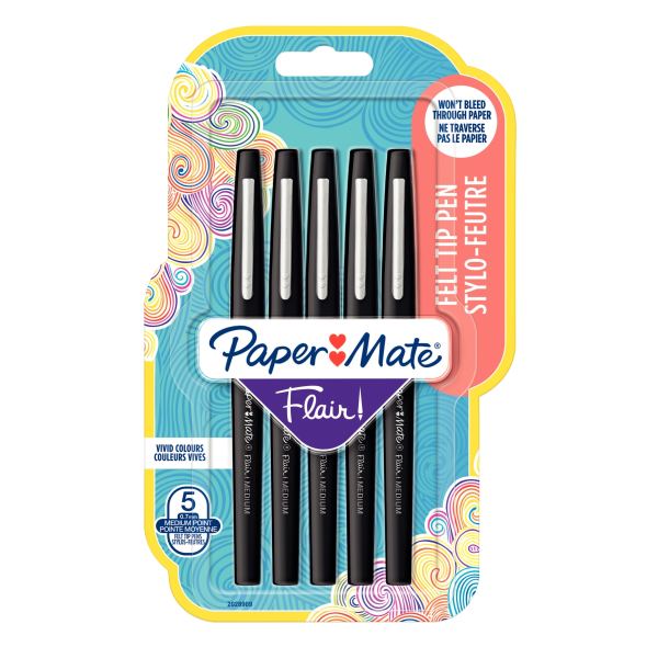 Blister de 5 feutres Flair noirs — Non classé
