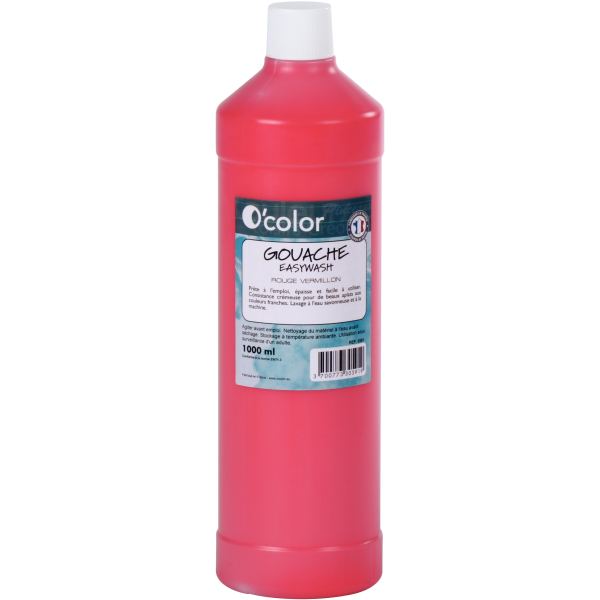 Flacon 1 L de gouache liquide économique O'COLOR coloris rouge vermillon — Non classé
