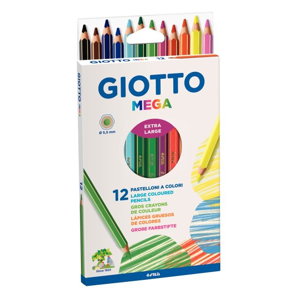 Étui de 12 crayons de couleur Méga assortis, N.C — DESSIN SCOLAIRE ET PROFESSIONNEL