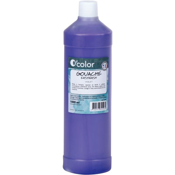 Flacon 1 L de gouache liquide économique O'COLOR coloris vio — DESSIN SCOLAIRE ET PROFESSIONNEL