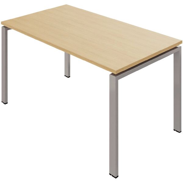 Bureau fixe L140 Conect plateau chêne naturel/piètement alu, N.C — MOBILIER
