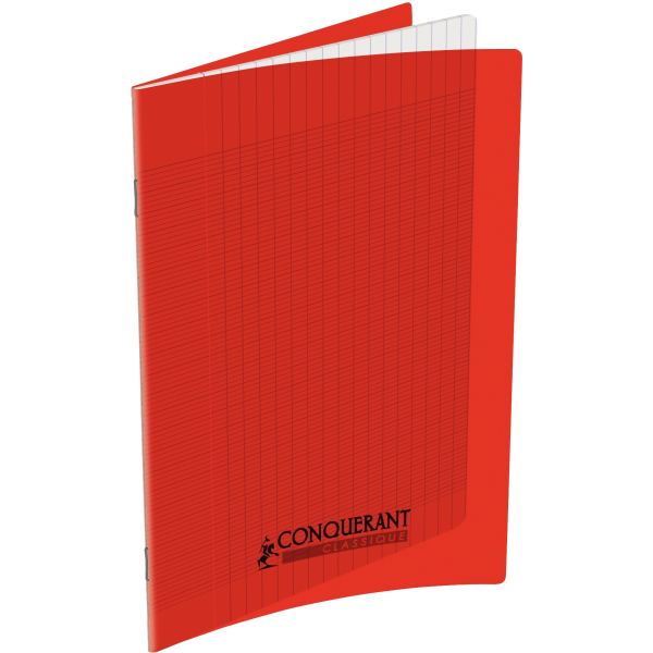 CONQUERANT CLASSIQUE Cahier 170 x 220 mm, Seyès, rouge — Cahiers francais