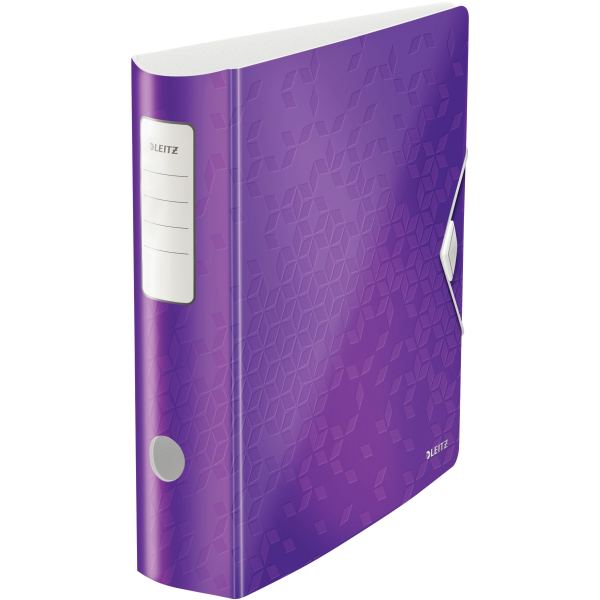 Classeur à levier en polypropylène Leitz WOW Active 180°, dos 75 mm, violet — Classement & archivage