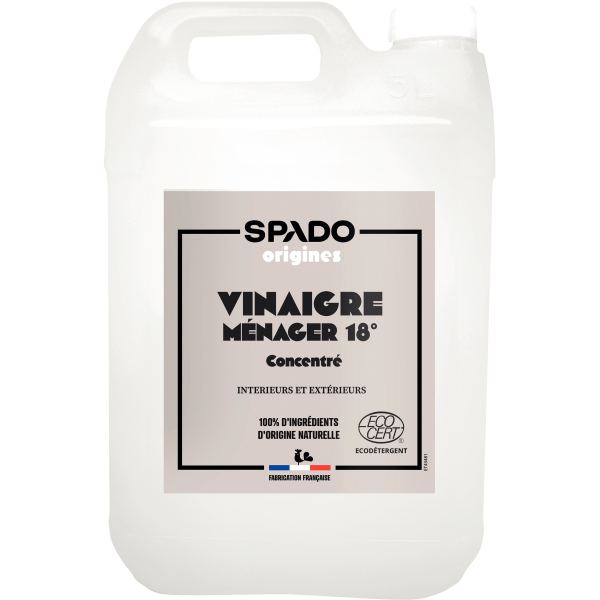 Bidon 5L vinaigre blanc 18°, SPADO — SERVICES GENERAUX