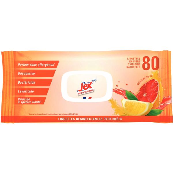 Paquet de 80 lingettes JEX PROFESSIONNEL nettoyantes et dési — SERVICES GENERAUX