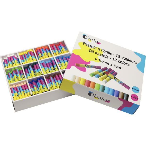 Schoolpack de 432 pastels à l'huile assortis, O'COLOR — DESSIN SCOLAIRE ET PROFESSIONNEL