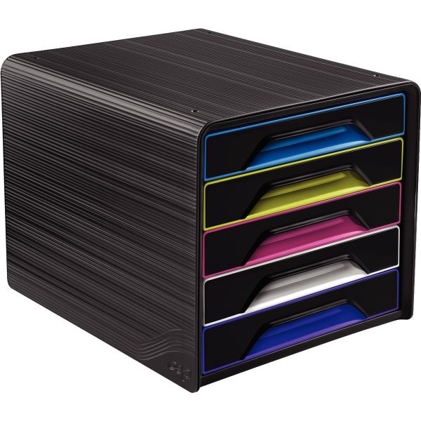 Module 5 tiroirs SMOOVE noir/arlequin, N.C — EQUIPEMENT CLASSE ET BUREAU