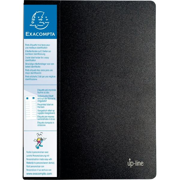 Protège-documents UP-LINE 120 vues, couverture en polypropylène rigide noir, EXACOMPTA — Protèges-documents & chevalets de…