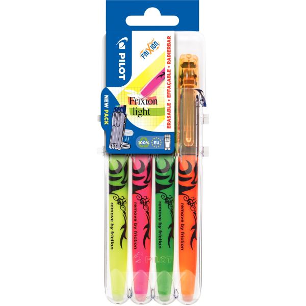 PILOT Surligneur FRIXION light Set 2Go, étui de 4 — Surligneurs