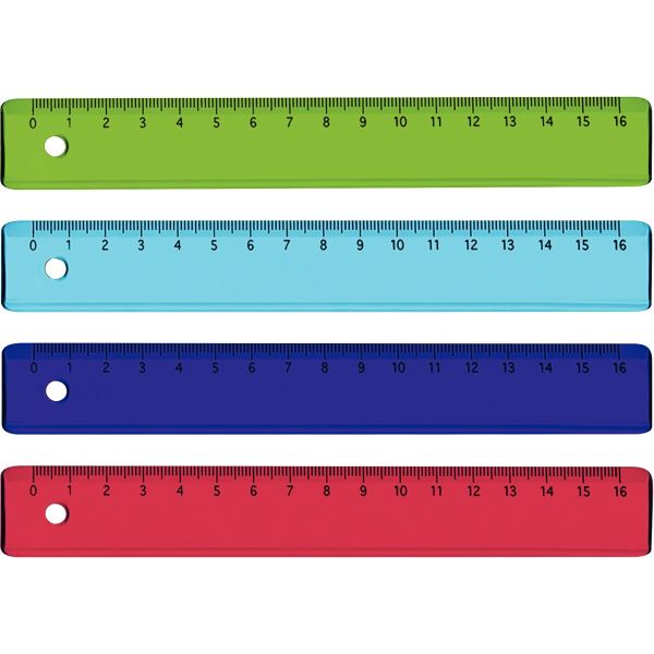 Lot de 36 règles en plastique 16 cm coloris assortis, N.C — PETIT MATERIEL BUREAU ET ECOLE