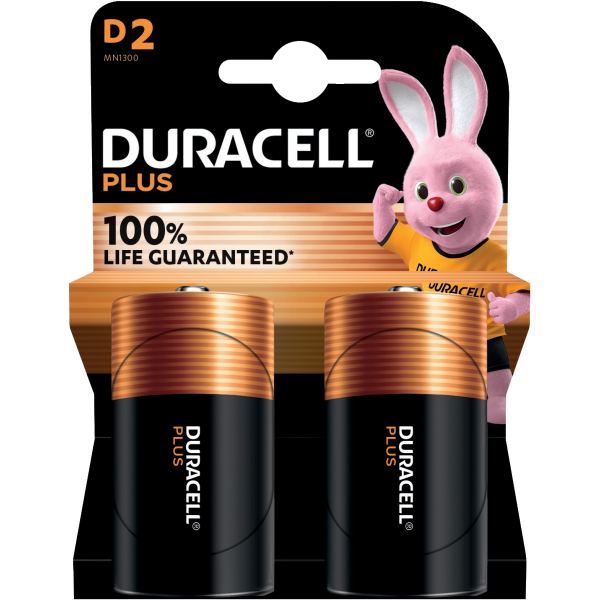 Blister 2 piles 1,5V Plus D / LR20, N.C — BUREAUTIQUE