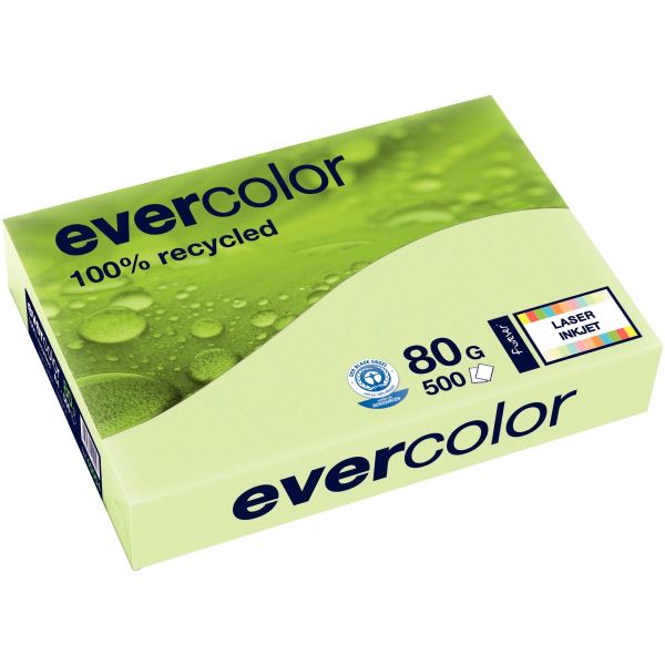 Ramette de 500 feuilles format A3 80g vert recyclé, EVERCOLOR — PAPIERS
