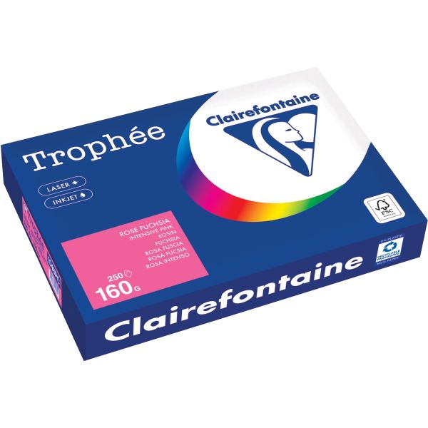 Paquet de 250 feuilles format A3 160g fuchsia CLAIREFONTAINE, TROPHEE — PAPIERS