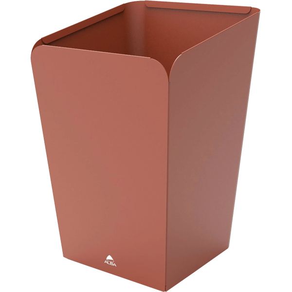 Corbeille papier 18 L métal terracotta, N.C — EQUIPEMENT CLASSE ET BUREAU