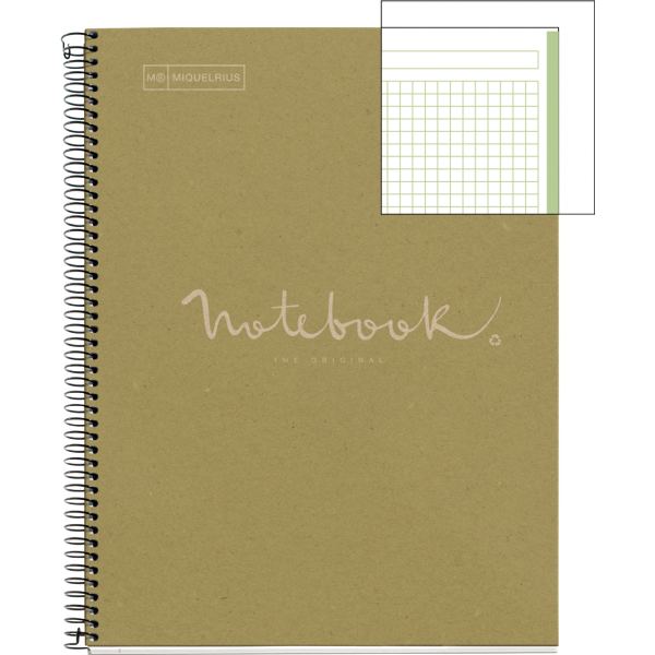 Cahier 80 feuilles NOTEBOOK MIQUELRIUS recyclé, format A4, q — CAHIERS ET DERIVES DE PAPIER