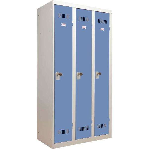 Vestiaire d'atelier 3 portes industrie propre L90 cm portes b, N.C — MOBILIER