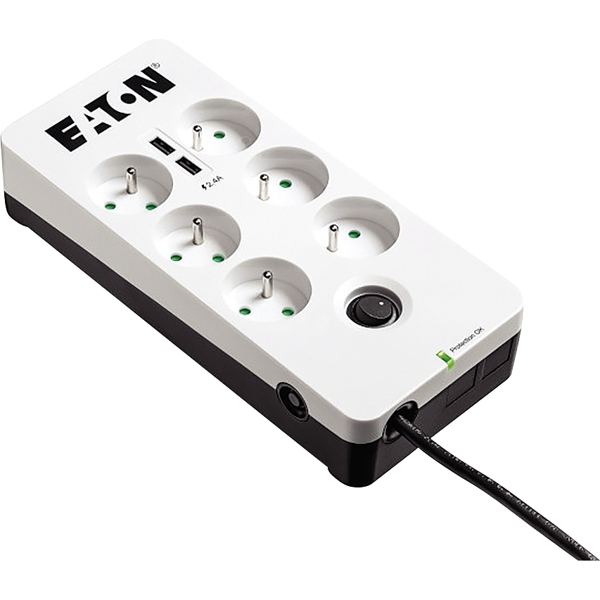 EATON Multiprises parafoudre 10A Protection Box 6 prises FR Port USB — SERVICES GENERAUX