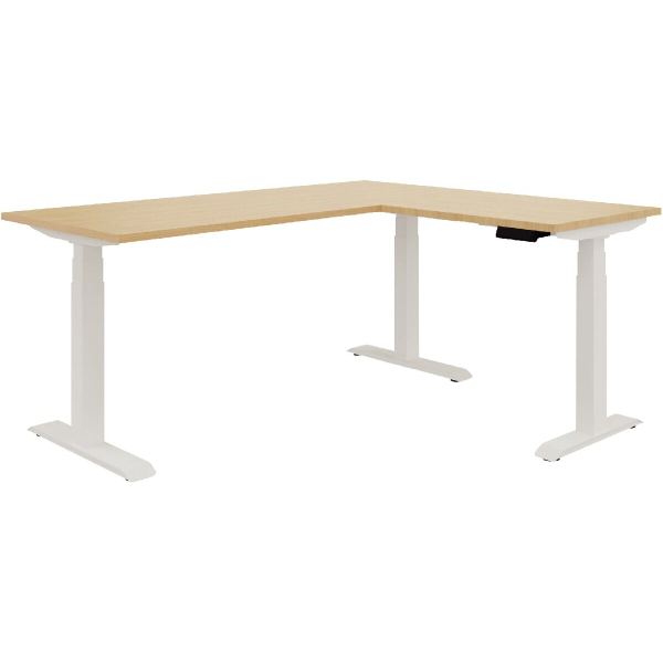 Bureau électrique Slade L160 xP80 cm avec retour plateau chêne, N.C — MOBILIER