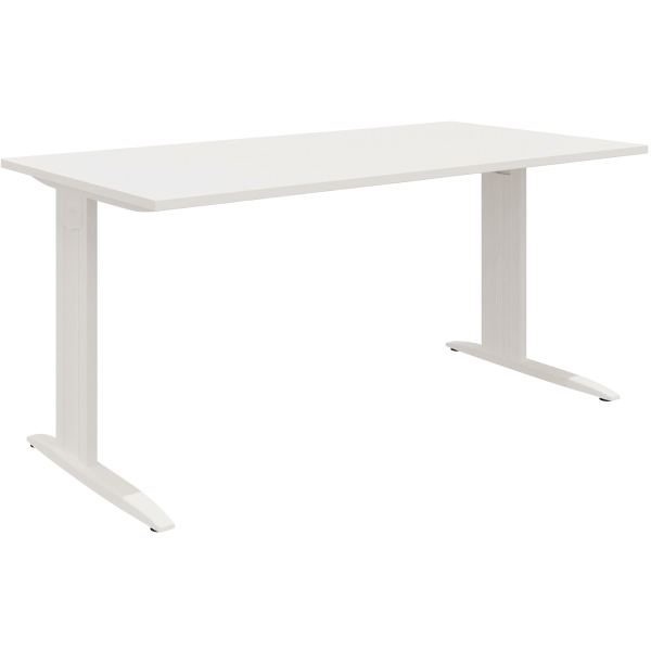 Plan droit Onyx L..180 x P.80 x H73,5 cm plateau blanc /pièt, N.C — MOBILIER
