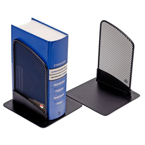 ALBA Serre-livre "MESHER", en fil d'acier, noir — Serre-livres