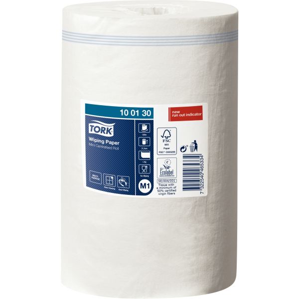Carton de 11 mini-bobines essuie-tout M1 1 pli blanches, N.C — SERVICES GENERAUX