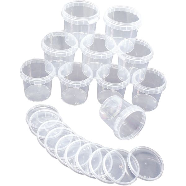 Lot de 10 pots vides 150 ml avec couvercle, N.C — DESSIN SCOLAIRE ET PROFESSIONNEL